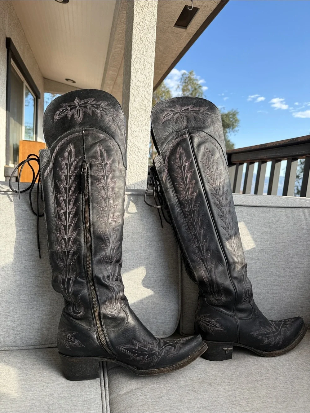 Lane OTK Lexington Women's Black Over-the-Knee Western Boots